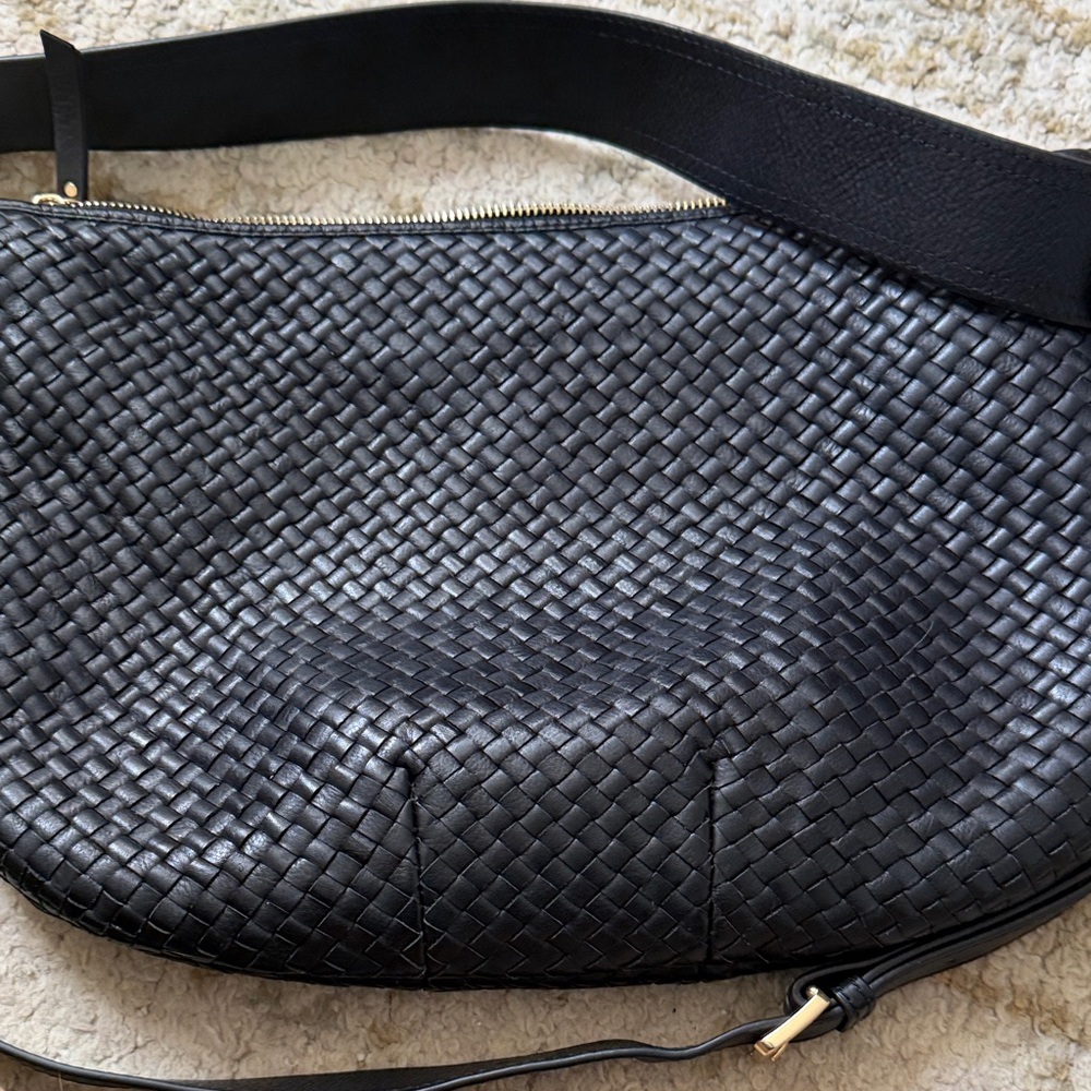 Quince Black Woven Leather Shoulder Bag - Picture 6 of 6